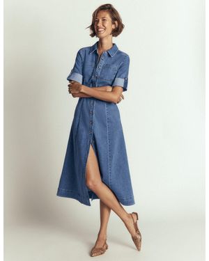 Boden Denim Midi Shirt Dress - Blue