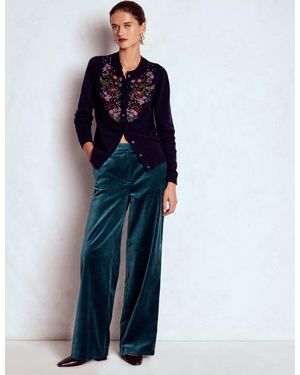 Boden Belgravia Velvet Trousers - Blue