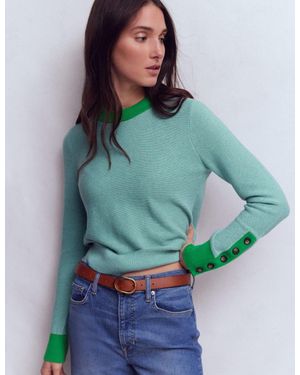 Boden Grace Colour Block Jumper - Green