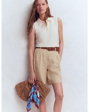 Boden Chelsea Belted Linen Shorts - Natural