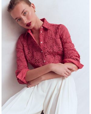 Boden Cara Lace Shirt - Red