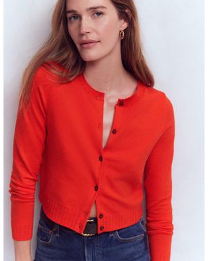 Boden Emilia Verkürzte Baumwollstrickjacke - Rot