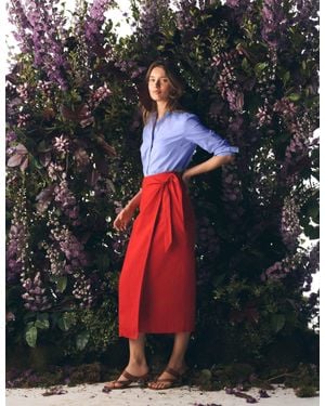 Boden Dimitra Linen Column Skirt - Black