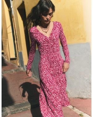 Boden Jasmine Ruched Jersey Dress - Pink