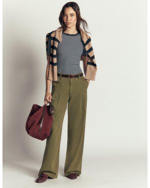 Boden Mayfair Pleat Detail Trousers - Green