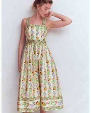 Boden Square Neck Occasion Dress - White