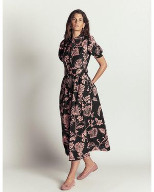 Boden Belted Cotton Midi Dress - White