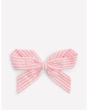 Boden Striped Hair Bow - Pink