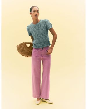 Boden Monica Knitted T-Shirt - Blue