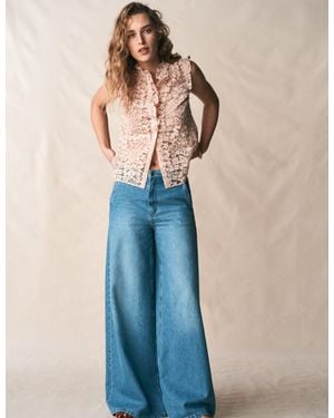 Boden Isabel Sleeveless Lace Top - Blue