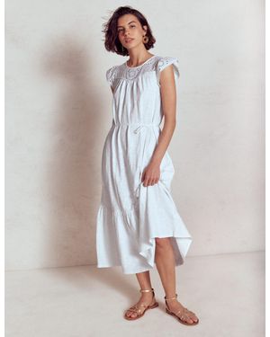 Boden Juliet Broderie Midi Dress - White