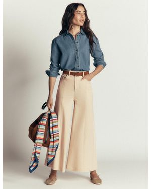 Boden Wide Leg Culotte Jeans - Blue