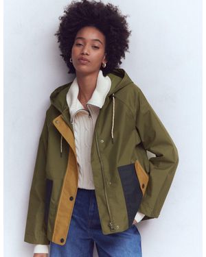 Boden Lightweight Rain Mac-Woodland, Colorblock - Multicolor