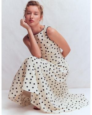 Boden Annet Linen Blend Midi Dress - White