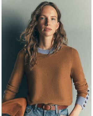 Boden Grace Colour Block Jumper - Red