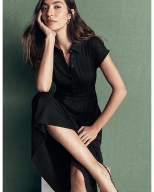 Boden Fae Jersey Shirt Dress - Black