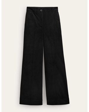 Boden Wide-leg Corduroy Trousers - Black