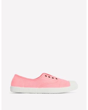 Boden Laceless Canvas Plimsoll - Pink