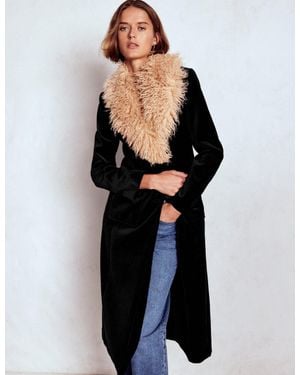Boden Fur Tipped Coat - Black