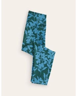 Boden High Waist 7/8 Pocket leggings Faience, Silhouette Bloom - Blue