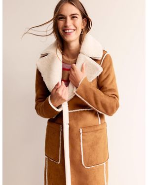 Boden Reversible Faux Shearling Coat - Brown