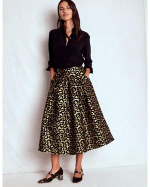 Boden Verity Jacquard Midi Skirt - White