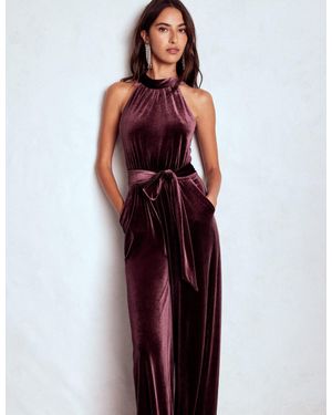 Boden Jersey Halter Jumpsuit - Red