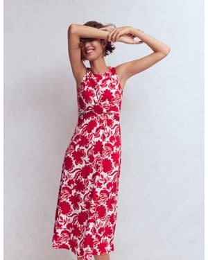 Boden Zara Cross Waist Jersey Dress - Red