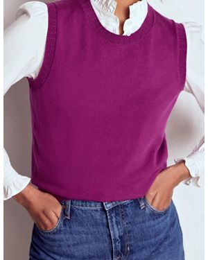 Boden Emilia Cotton Crew Neck Tank - Purple