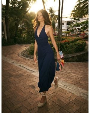 Boden Halter Neck Empire Maxi Dress - Green