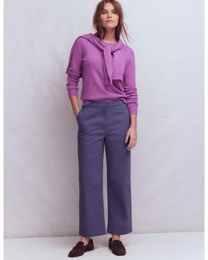 Boden Barrel Leg Chino Trousers - Purple