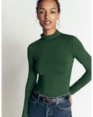 Boden High Neck Jersey Top - Green