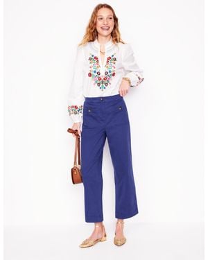Boden Patch Pocket Crop Chino - Blue