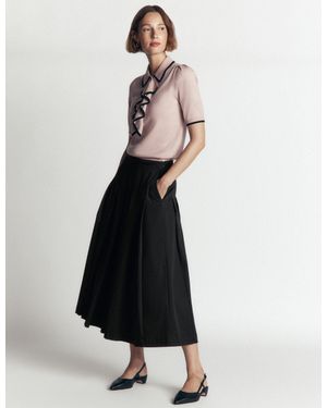 Boden Aya Cotton Sateen Midi Skirt - White