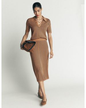 Boden Jacquard Knitted Midi Skirt - Natural