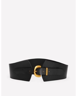 Boden Leather Wide Waist Belt - Black