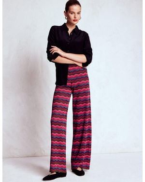 Boden Jacquard Knitted Trousers - Red