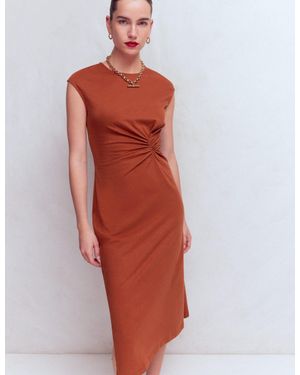 Boden Delilah Twisted Midi Dress - Red