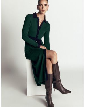 Boden Jessica Knitted Shirt Dress - Green