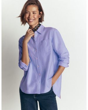 Boden Sienna Relaxed Cotton Shirt - Blue