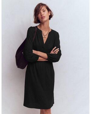 Boden Cathy Notch Neck Jersey Dress - Black