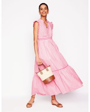 Boden Wren Tiered Midi Dress - Pink