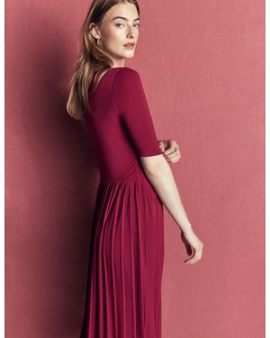 Boden Pleated Jersey Midi Dress - Red