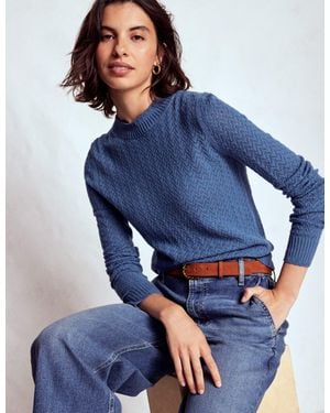 Boden Diane Pointelle-Pullover - Blau