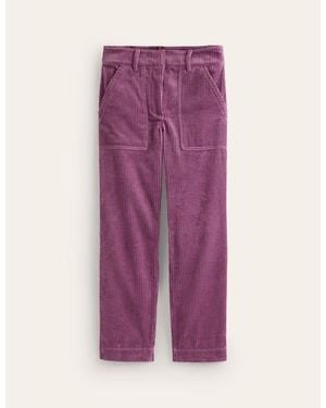Boden Tapered Cord Cargo Trousers - Purple