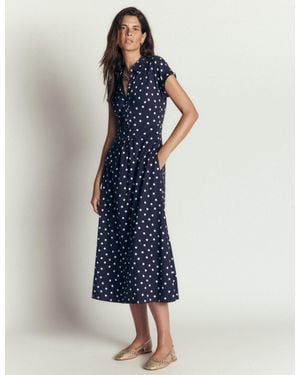 Boden Fae Jersey-Hemdblusenkleid - Blau