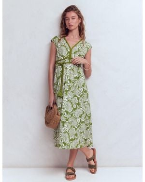 Boden Heidi Ruched Rope Jersey Dress - Green
