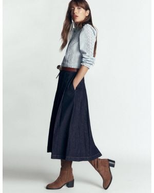 Boden Aya Denim Midi Skirt - Blue