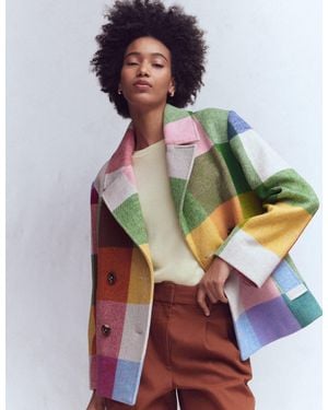 Boden Revere Collar Wool Coat - Multicolor