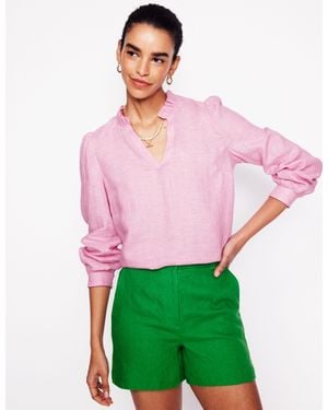 Boden Grace Linen Top - Green
